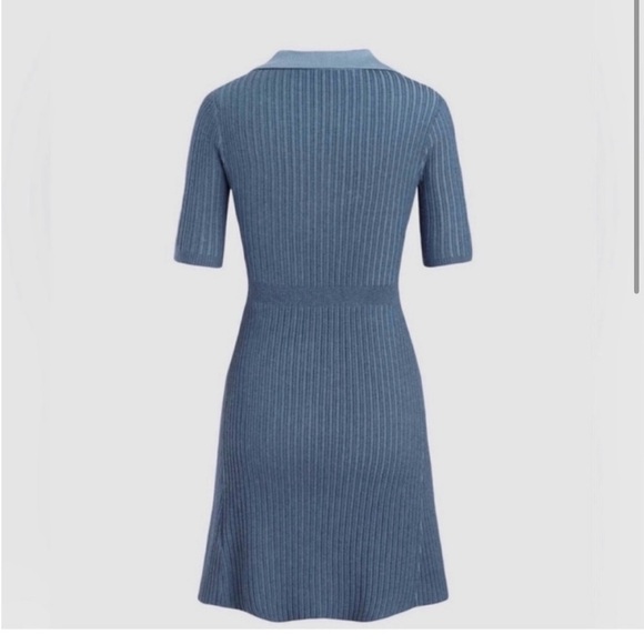 Cider Soft Knit Polo Solid Short Mini A-line Dress, Violet Blue, Size XL, NWT - Picture 9 of 13